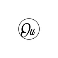 OU circle initial logo best for beauty and fashion in bold feminine concept vector