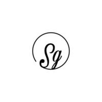 SG circle initial logo best for beauty and fashion in bold feminine concept vector