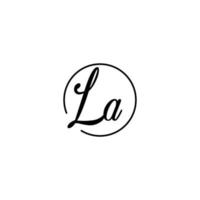 LA circle initial logo best for beauty and fashion in bold feminine concept vector