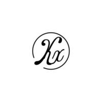 KX circle initial logo best for beauty and fashion in bold feminine concept vector