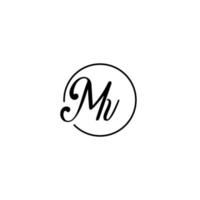 MV circle initial logo best for beauty and fashion in bold feminine concept vector