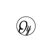 logotipo inicial de oy circle mejor para la belleza y la moda en un concepto femenino audaz vector
