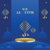 fondo de diseño de eid al fitr para el momento de saludo vector