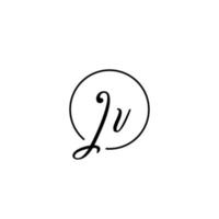 JV circle initial logo best for beauty and fashion in bold feminine concept vector