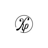 KP circle initial logo best for beauty and fashion in bold feminine concept vector