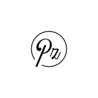 PZ circle initial logo best for beauty and fashion in bold feminine concept vector