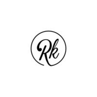 RK circle initial logo best for beauty and fashion in bold feminine concept vector