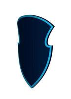 knight shield is dark blue. Defense against attack. Isolated vector on white background