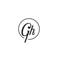 GH circle initial logo best for beauty and fashion in bold feminine concept vector