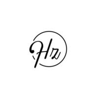 logotipo inicial del círculo hz mejor para la belleza y la moda en un concepto femenino audaz vector