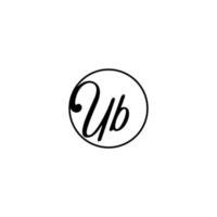 logotipo inicial de ub circle mejor para la belleza y la moda en un concepto femenino audaz vector