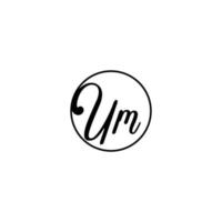 UM circle initial logo best for beauty and fashion in bold feminine concept vector