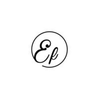 EF circle initial logo best for beauty and fashion in bold feminine concept vector