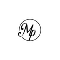 MP circle initial logo best for beauty and fashion in bold feminine concept vector