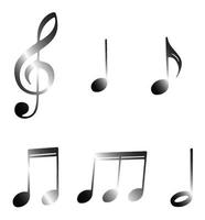 notas musicales y signos sobre un fondo transparente vector