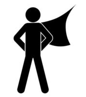 superhero in a hero cloak. Man of courage. Isolated vector on white background