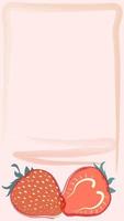 maqueta de volante vertical con fresas en colores pastel. página de menú, postal. vector