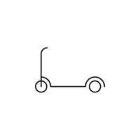 Scooter, Kick Scooter Thin Line Icon Vector Illustration Logo Template. Suitable For Many Purposes.