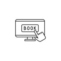 Booking, Ticket, Order Thin Line Icon Vector Illustration Logo Template. Suitable For Many Purposes.