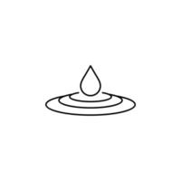 Waterdrop, Water, Droplet, Liquid Thin Line Icon Vector Illustration Logo Template. Suitable For Many Purposes.