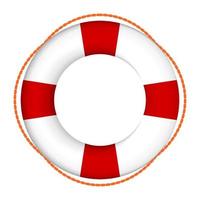 Lifebuoy color icon. Equipment for the rescue of drowning, first aid to vacationers. Isolated vector on white background