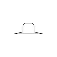 sombrero, accesorio, plantilla de logotipo de ilustración de vector de icono de línea delgada de moda. adecuado para muchos propósitos.
