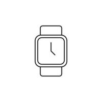 reloj, reloj de pulsera, reloj, plantilla de logotipo de ilustración de vector de icono de línea delgada de tiempo. adecuado para muchos propósitos.