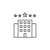 Hotel, Apartment, Townhouse, Residential Thin Line Icon Vector Illustration Logo Template. Suitable For Many Purposes.