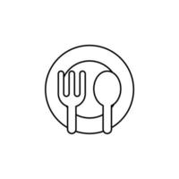 Restaurant, Food, Kitchen Thin Line Icon Vector Illustration Logo Template. Suitable For Many Purposes.