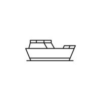 Ship, Boat, Sailboat Thin Line Icon Vector Illustration Logo Template. Suitable For Many Purposes.