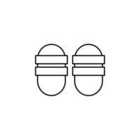 Sandal, Footwear, Slipper, Flip-Flop Thin Line Icon Vector Illustration Logo Template. Suitable For Many Purposes.