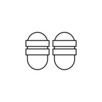 Sandal, Footwear, Slipper, Flip-Flop Thin Line Icon Vector Illustration Logo Template. Suitable For Many Purposes.