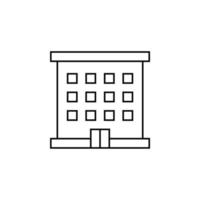 Hotel, Apartment, Townhouse, Residential Thin Line Icon Vector Illustration Logo Template. Suitable For Many Purposes.