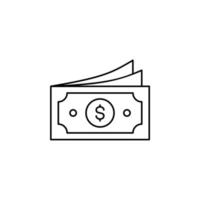 Money, Cash, Wealth, Payment Thin Line Icon Vector Illustration Logo Template. Suitable For Many Purposes.