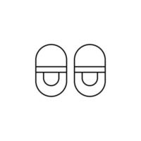 Sandal, Footwear, Slipper Thin Line Icon Vector Illustration Logo Template. Suitable For Many Purposes.