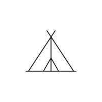 Camp, Tent, Camping, Travel Thin Line Icon Vector Illustration Logo Template. Suitable For Many Purposes.