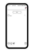 mockup of the mobile application on the screen of smartphone with carousel interface post on social network vector