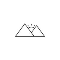 Mountain, Hill, Mount, Peak Thin Line Icon Vector Illustration Logo Template. Suitable For Many Purposes.