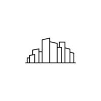 ciudad, pueblo, línea fina urbana icono vector ilustración logotipo plantilla. adecuado para muchos propósitos.