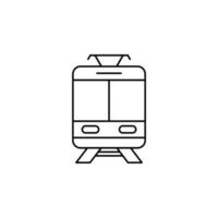 tren, locomotora, transporte icono de línea delgada ilustración vectorial plantilla de logotipo. adecuado para muchos propósitos. vector