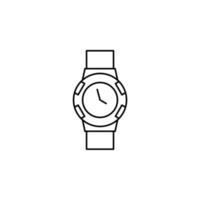 reloj, reloj de pulsera, reloj, plantilla de logotipo de ilustración de vector de icono de línea delgada de tiempo. adecuado para muchos propósitos.