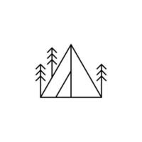 Camp, Tent, Camping, Travel Thin Line Icon Vector Illustration Logo Template. Suitable For Many Purposes.