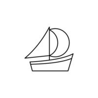 barco, barco, velero delgada línea icono vector ilustración logotipo plantilla. adecuado para muchos propósitos.