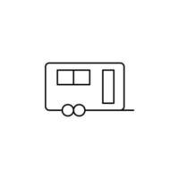 caravana, autocaravana, viaje delgada línea icono vector ilustración logotipo plantilla. adecuado para muchos propósitos.