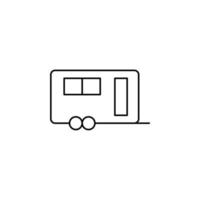 Caravan, Camper, Travel Thin Line Icon Vector Illustration Logo Template. Suitable For Many Purposes.