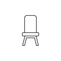 Chair, Seat Thin Line Icon Vector Illustration Logo Template. Suitable For Many Purposes.