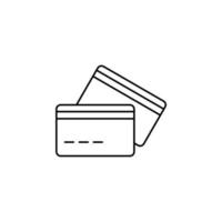 tarjeta de crédito, plantilla de logotipo de ilustración de vector de icono de línea delgada de pago. adecuado para muchos propósitos.