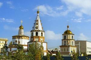 Irkutsk, Russia. Epiphany Cathedral on the Angara River
