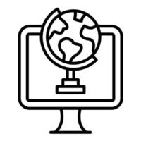 Online Geography Line Icon vector