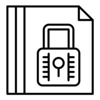 Document Locked Line Icon vector